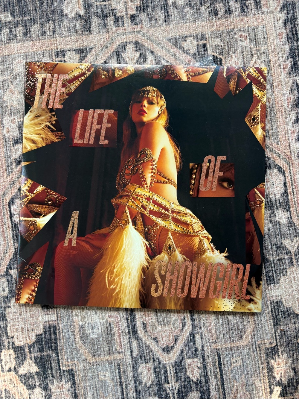 The Life of a Showgirl Wall Pink Glitter Album